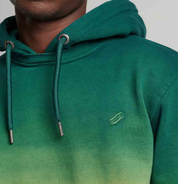 Hoodie Dip-dye Bertekstur Serat Kayu